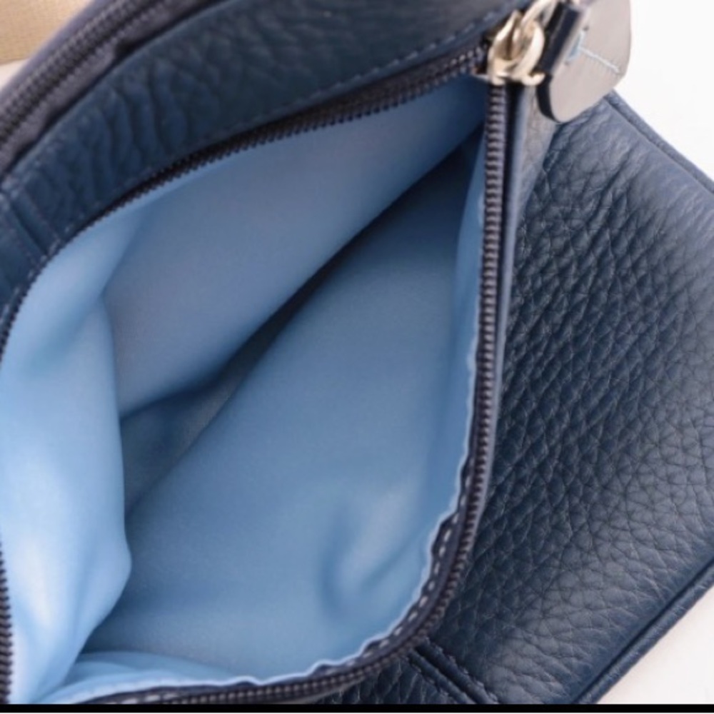 COACH 42206 PENELOPE NAVY PEBBLED LEATHER CROSSBODY - Picture 11 of 11